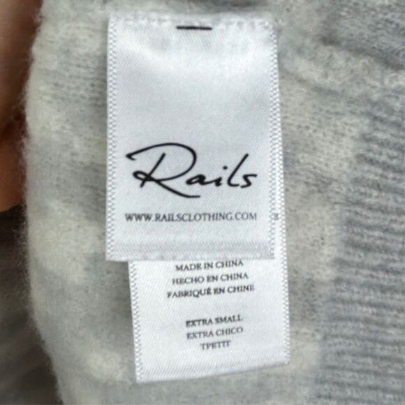 Rails Lana Leopard & Zebra Wool & Cashmere Blend Sweater Grey Pullover Luxury XS - Picture 14 of 16